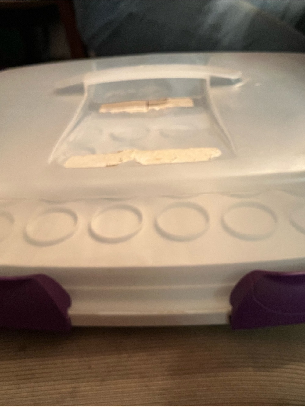 Wilton White Cake Supply Tote with Purple Latches